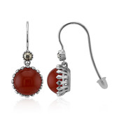 Red Agate Silver Earrings (Annette classic)