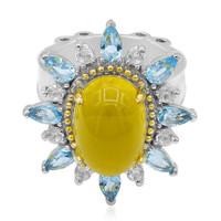 Yellow Agate Silver Ring (Dallas Prince Designs)