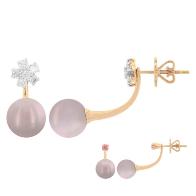 10K Kasumigaura Pearl Gold Earrings (M de Luca)