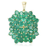 9K AAA Zambian Emerald Gold Pendant