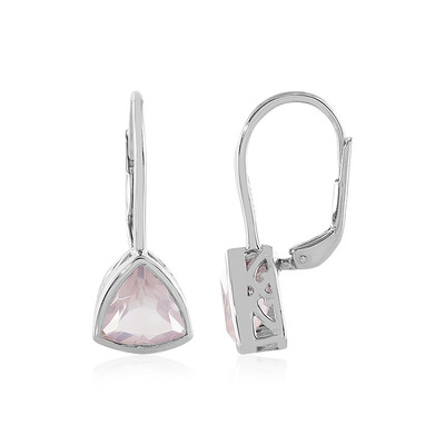 Rose Quartz Silver Earrings (MONOSONO COLLECTION)