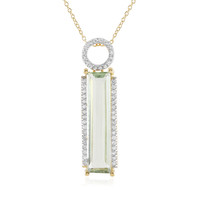 Green Amethyst Silver Necklace