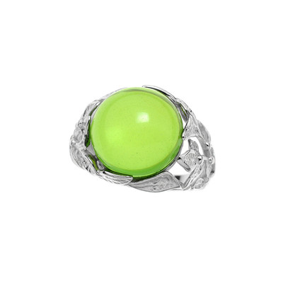Colombian green Amber Silver Ring (dagen)