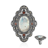 Rainbow Moonstone Silver Ring (Annette classic)