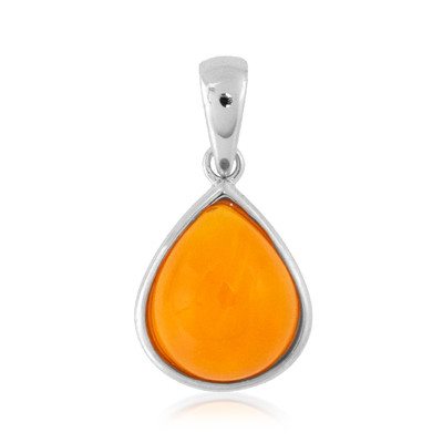 Orange Ethiopian Opal Silver Pendant