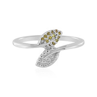 SI1 Yellow Diamond Silver Ring