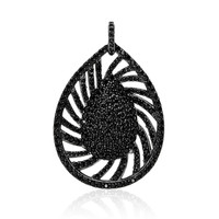 Black Spinel Silver Pendant