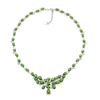 9K Russian Diopside Gold Necklace