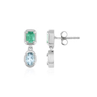 Russian Emerald Silver Earrings
