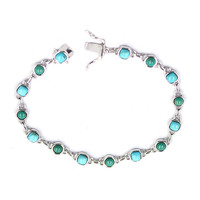 Kingman Turquoise Silver Bracelet (Anne Bever)