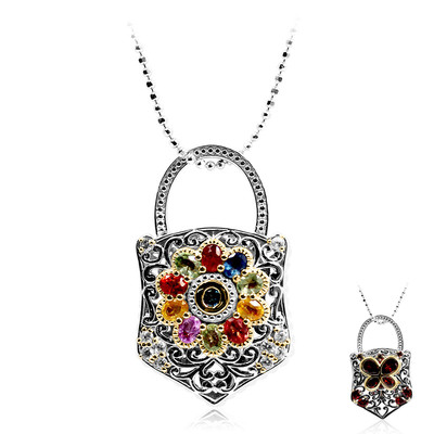 Mozambique Garnet Silver Necklace (Dallas Prince Designs)