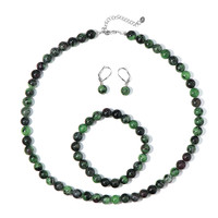 Ruby in Zoisite Silver Set