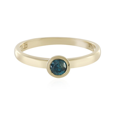 9K I1 Blue Diamond Gold Ring