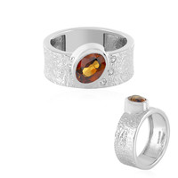 Orange Zircon Silver Ring