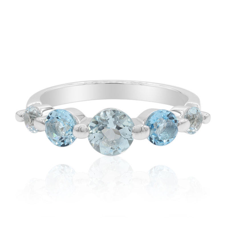 Pure sterling silver sky blue stone ring for men's
