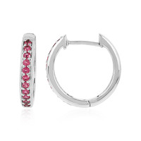 Pink Spinel Silver Earrings
