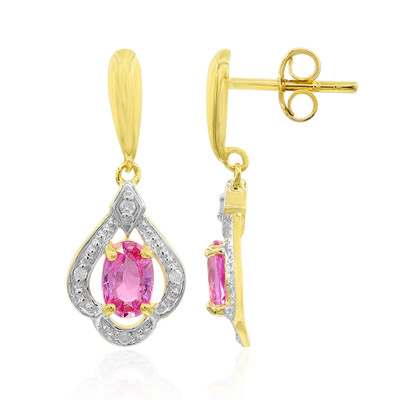 9K Pink Sapphire Gold Earrings (Adela Gold)
