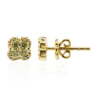 9K VS1 Yellow Diamond Gold Earrings