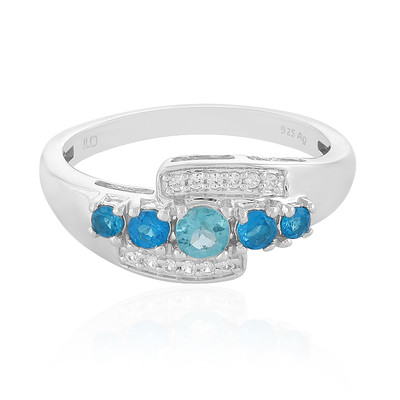 Blue Apatite Silver Ring