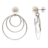 Freshwater pearl Silver Earrings (Joias do Paraíso)