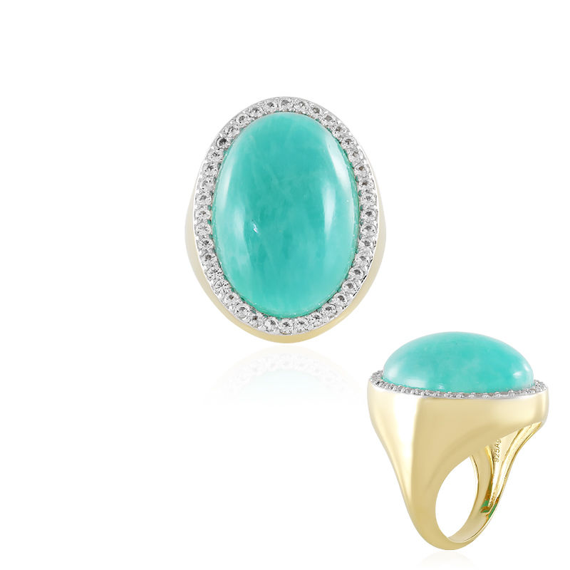Oval Turquoise Cabochon Ring (14K) – Popular J