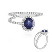 18K Ceylon Blue Sapphire Gold Ring