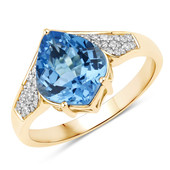 14K Swiss Blue Topaz Gold Ring (SUHANA)