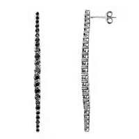 Black Spinel Silver Earrings