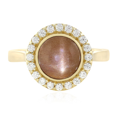 9K Cat´s Eye Sunstone Gold Ring