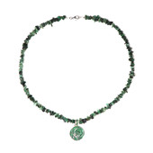 Zambian Emerald Silver Necklace (Riya)