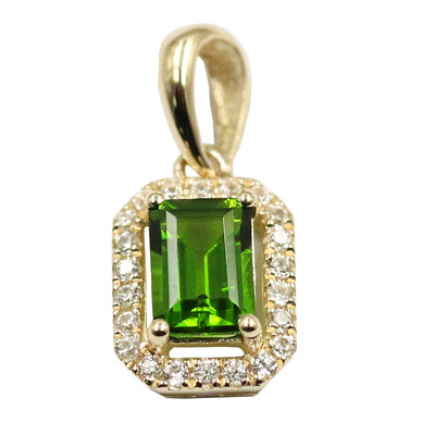 9K Russian Diopside Gold Pendant