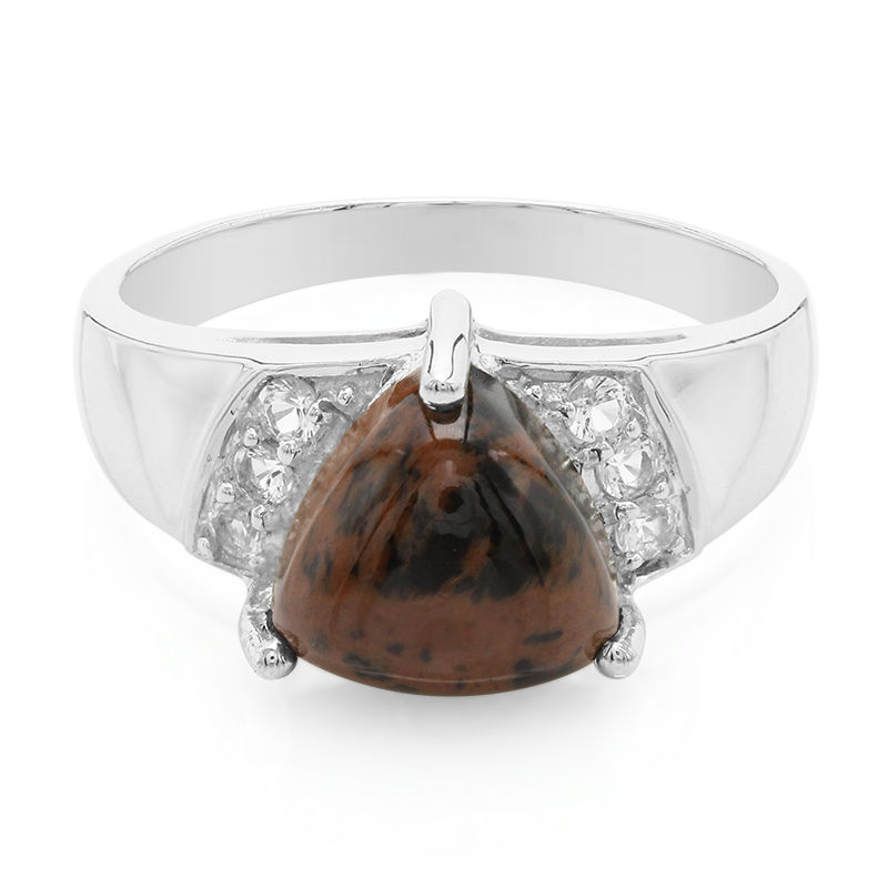 mahogany obsidian silver ring 1851fq;1851fq