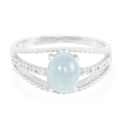 Blue Aragonite Silver Ring