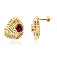 9K Raspberry Rhodolite Gold Earrings (Ornaments by de Melo)
