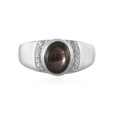 Black Star Sapphire Silver Ring