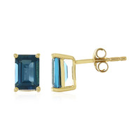 9K London Blue Topaz Gold Earrings