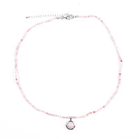 Pink Andenian Opal Silver Necklace