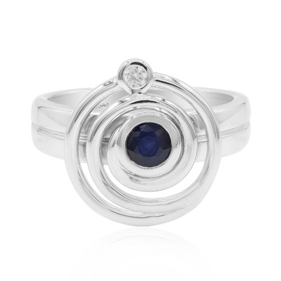 Blue Sapphire Silver Ring (MONOSONO COLLECTION)