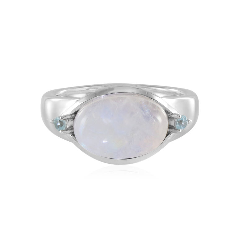Blue Moonstone Silver Ring (KM by Juwelo)-3544IG | Juwelo