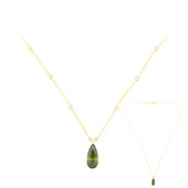 14K Bulgarian Green Sphalerite Gold Necklace (de Melo)