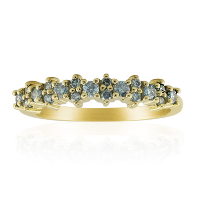 9K Sky Blue I1 Diamond Gold Ring