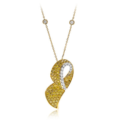 14K SI1 Yellow Diamond Gold Necklace (CIRARI)