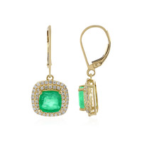 18K Ethiopian Emerald Gold Earrings (AMAYANI)