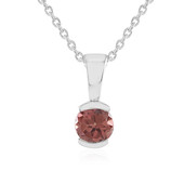 Pink Zircon Silver Necklace