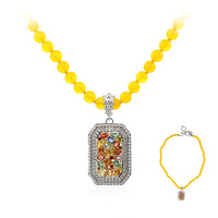 Yellow Agate Silver Necklace (Dallas Prince Designs)
