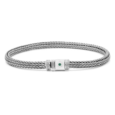 Zambian Emerald Silver Bracelet (Nan Collection)