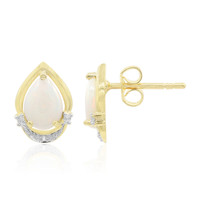 9K White Opal Gold Earrings