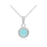 Caribbean Blue Opal Silver Necklace