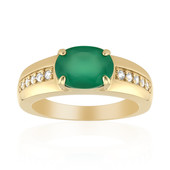 Green Agate Silver Ring