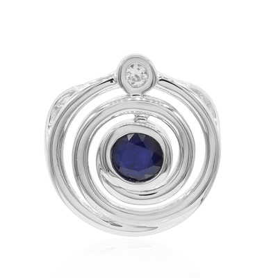 Blue Sapphire Silver Pendant (MONOSONO COLLECTION)